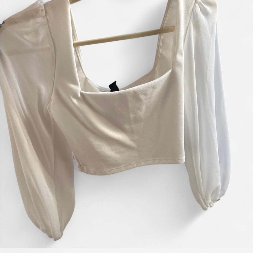 Windsor Sheer Sleeve Crop Top